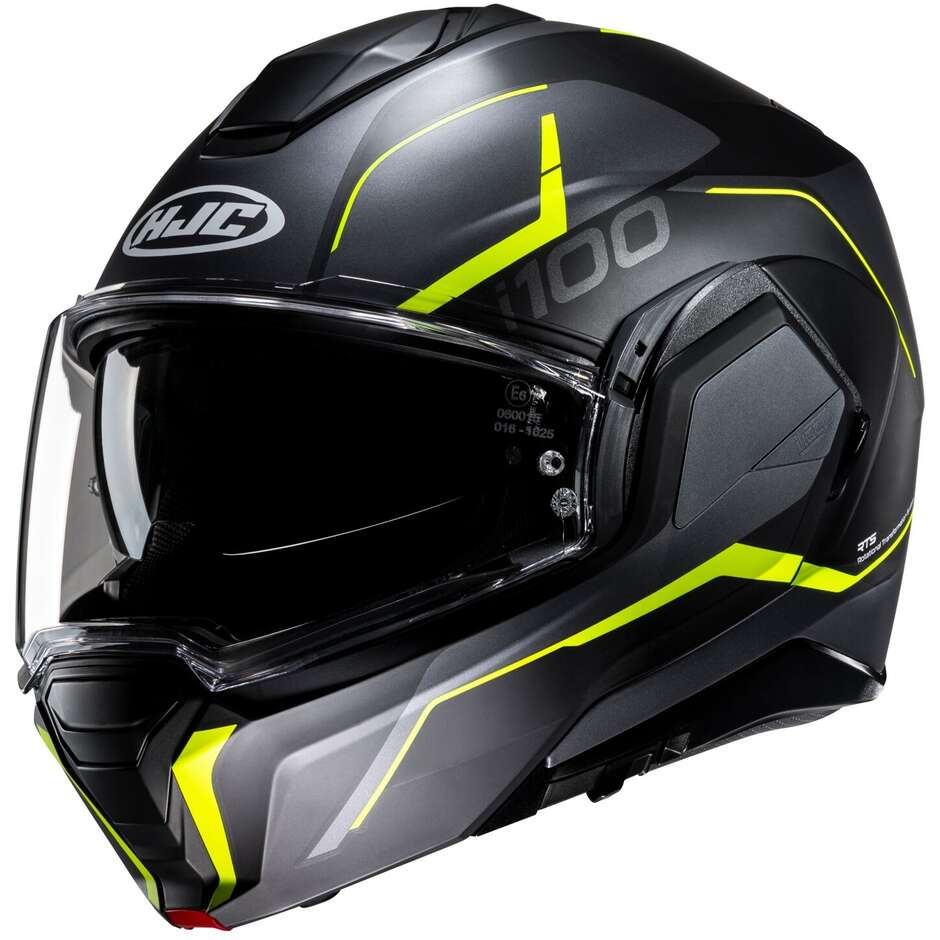Hjc i100 LORIX MC3HSF Modular Motorcycle Helmet Matt Black Yellow
