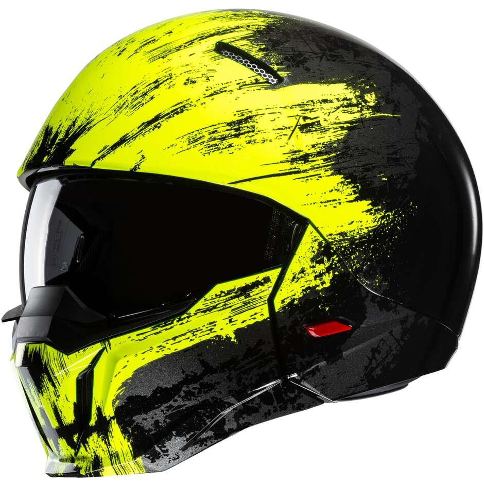 Hjc i20 FURIA MC3H Jet Motorcycle Helmet Black Yellow Fluo