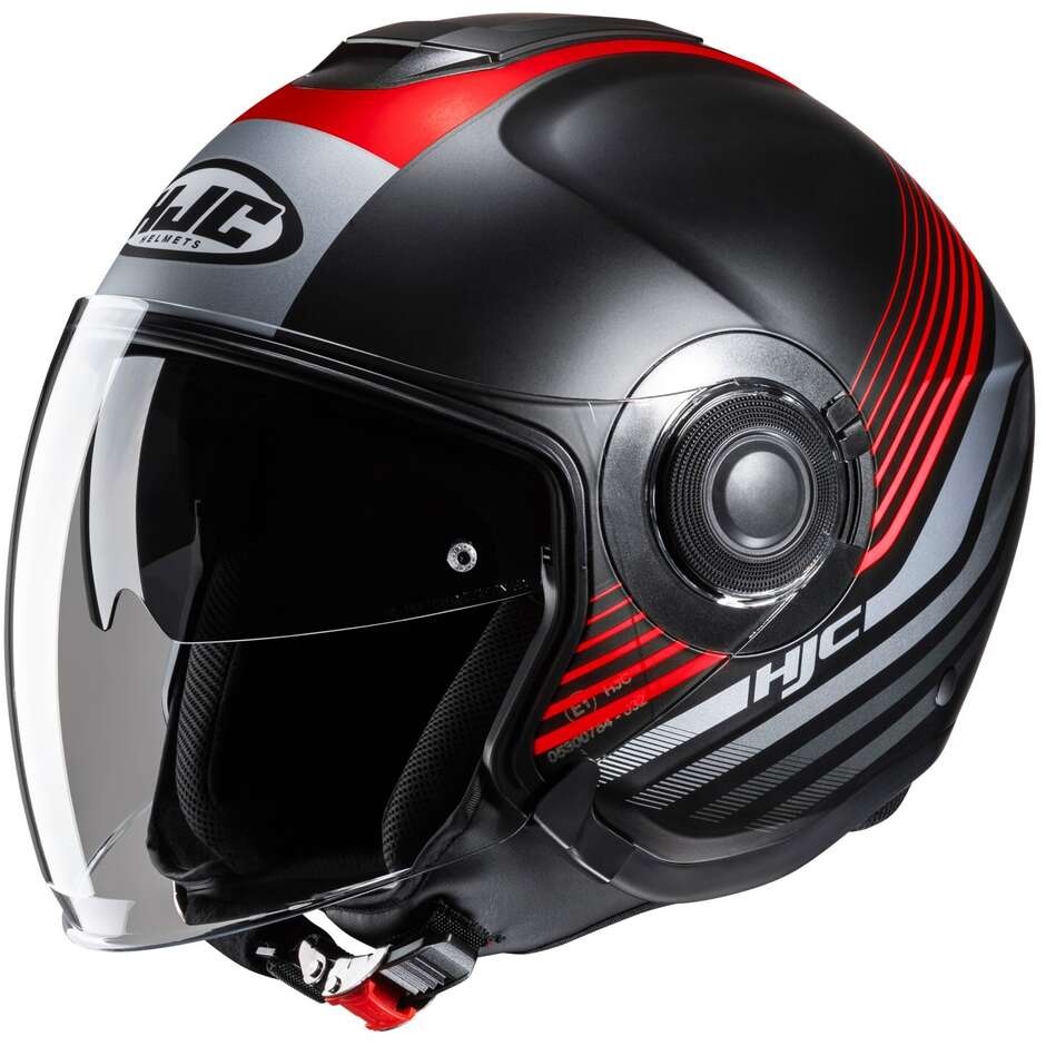 Hjc i40N DOVA MC1SF Jet Motorcycle Helmet Matt Black Red