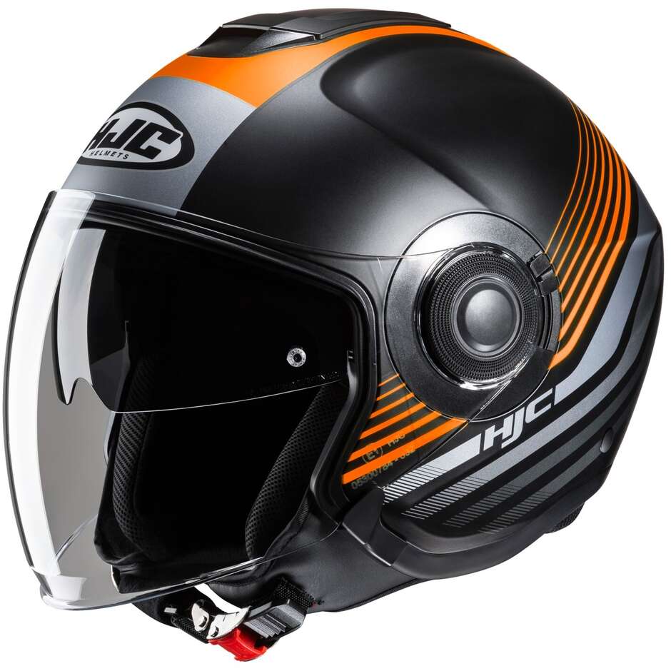 Hjc i40N DOVA MC7SF Jet Motorcycle Helmet Matt Black Orange