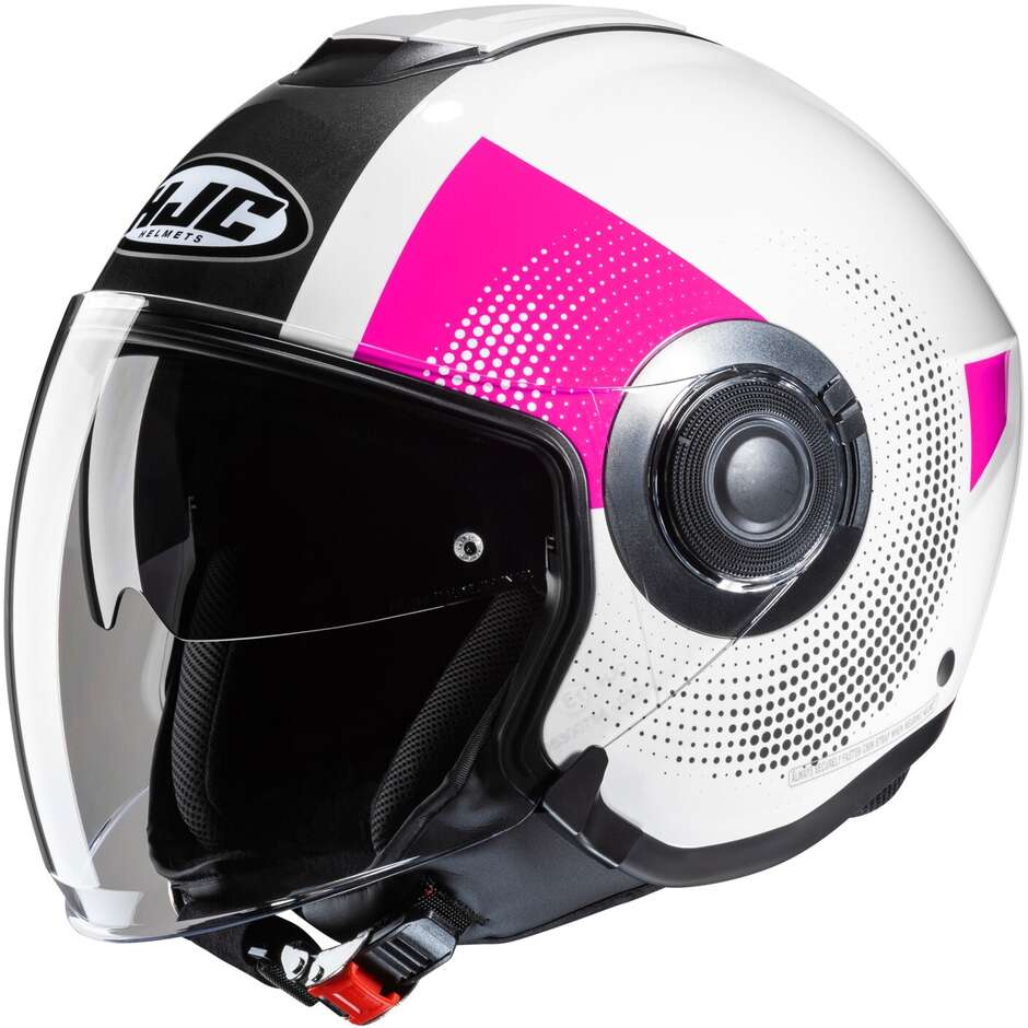 Hjc i40N PYLE MC8 White Pink Motorcycle Jet Helmet