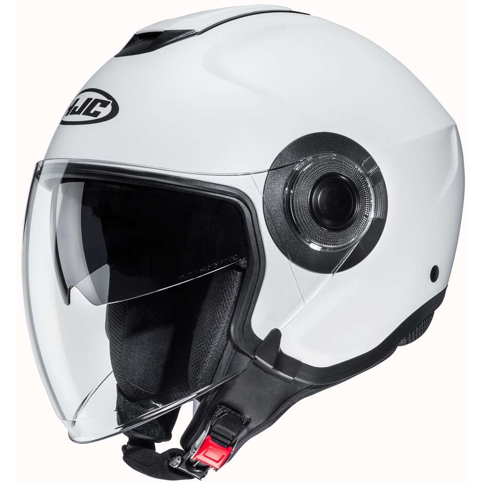 Hjc i40N Semi Matt Pearl White Motorcycle Jet Helmet