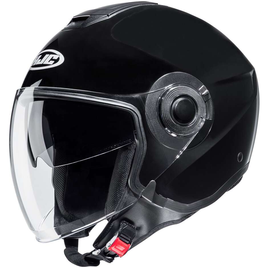 Hjc i40N Solid Black Metal Motorcycle Jet Helmet