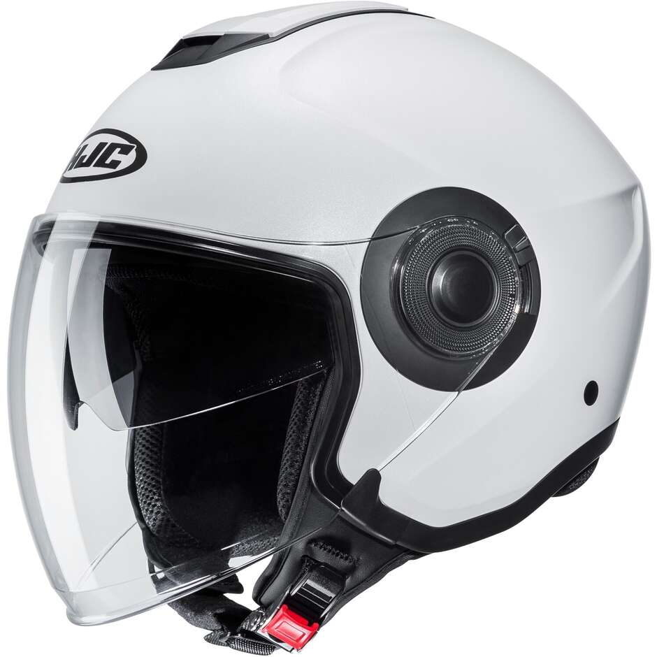 Hjc i40N Solid Pearl White Motorcycle Jet Helmet