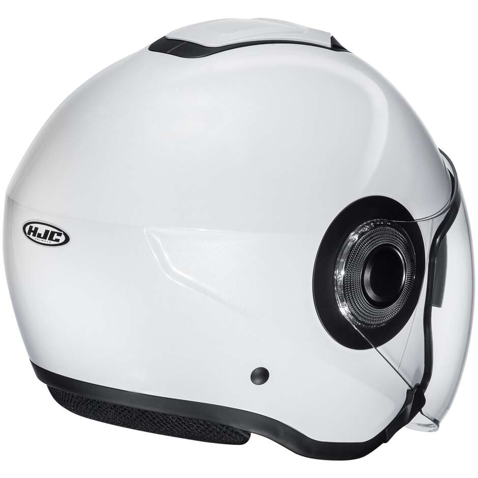 Hjc i40N Solid Pearl White Motorcycle Jet Helmet
