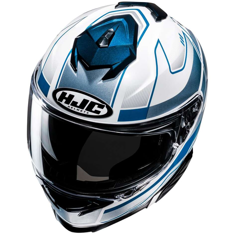 Hjc i71 IORIX MC2 Full Face Motorcycle Helmet White Blue