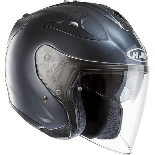 Hjc Motorcycle Helmet Jet Fiber Silver Anthracite FG-JET 