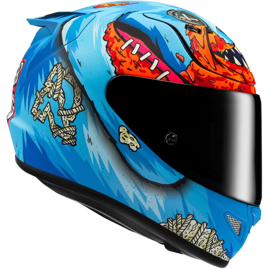 HJC RPHA 12 MISTER PEEKS Full Face Motorcycle Helmet (MC21SF) Matte Blue/Red