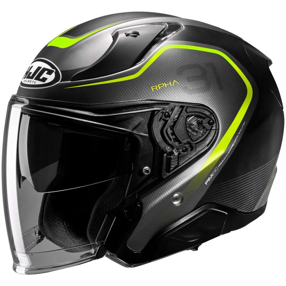 Hjc RPHA 31 KOUV MC3HSF Jet Motorcycle Helmet Matt Black Yellow