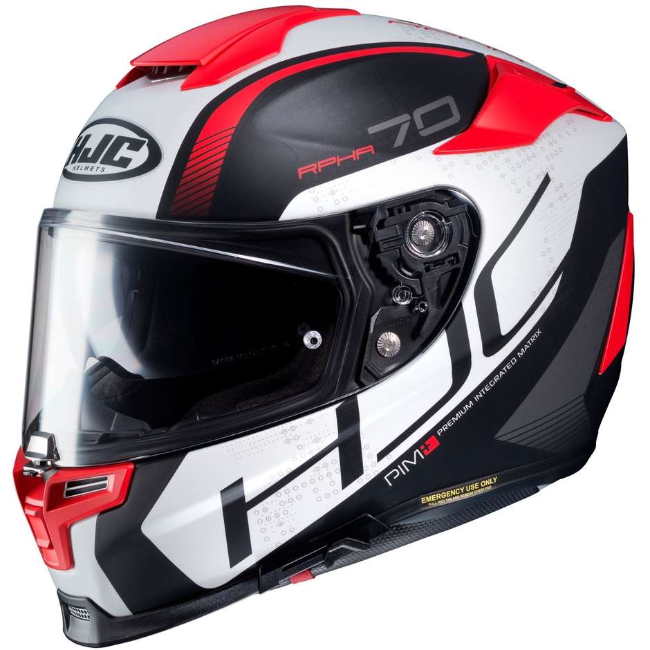 HJC RPHA 70 Vias MC1SF Integral Helmet Helmet Black White Matte Red