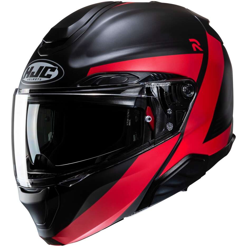 Hjc RPHA 91 ABBES MC1SF Modular Motorcycle Helmet Matt Black Red