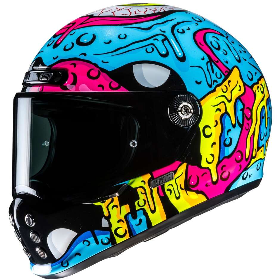 HJC V10 SQUEEZE MC28 Integralhelm für Motorradfahrer