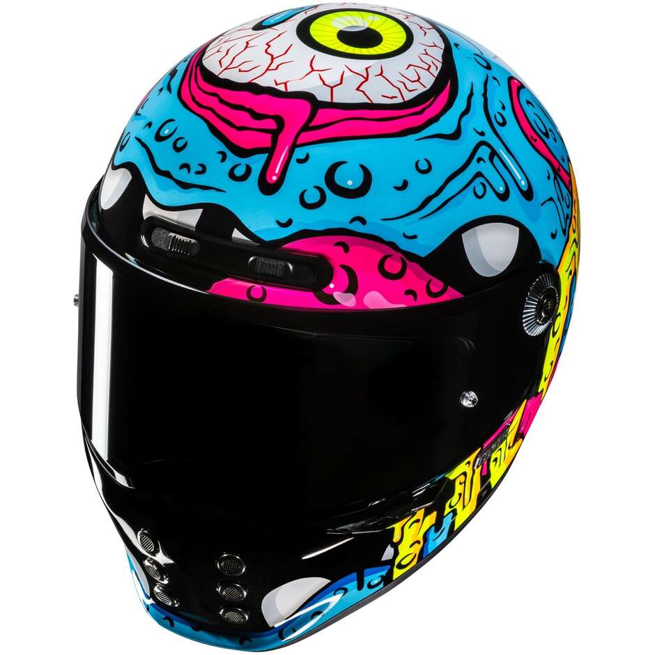 HJC V10 SQUEEZE MC28 Integralhelm für Motorradfahrer