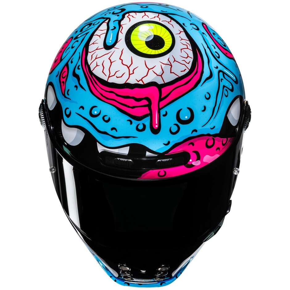 HJC V10 SQUEEZE MC28 Integralhelm für Motorradfahrer