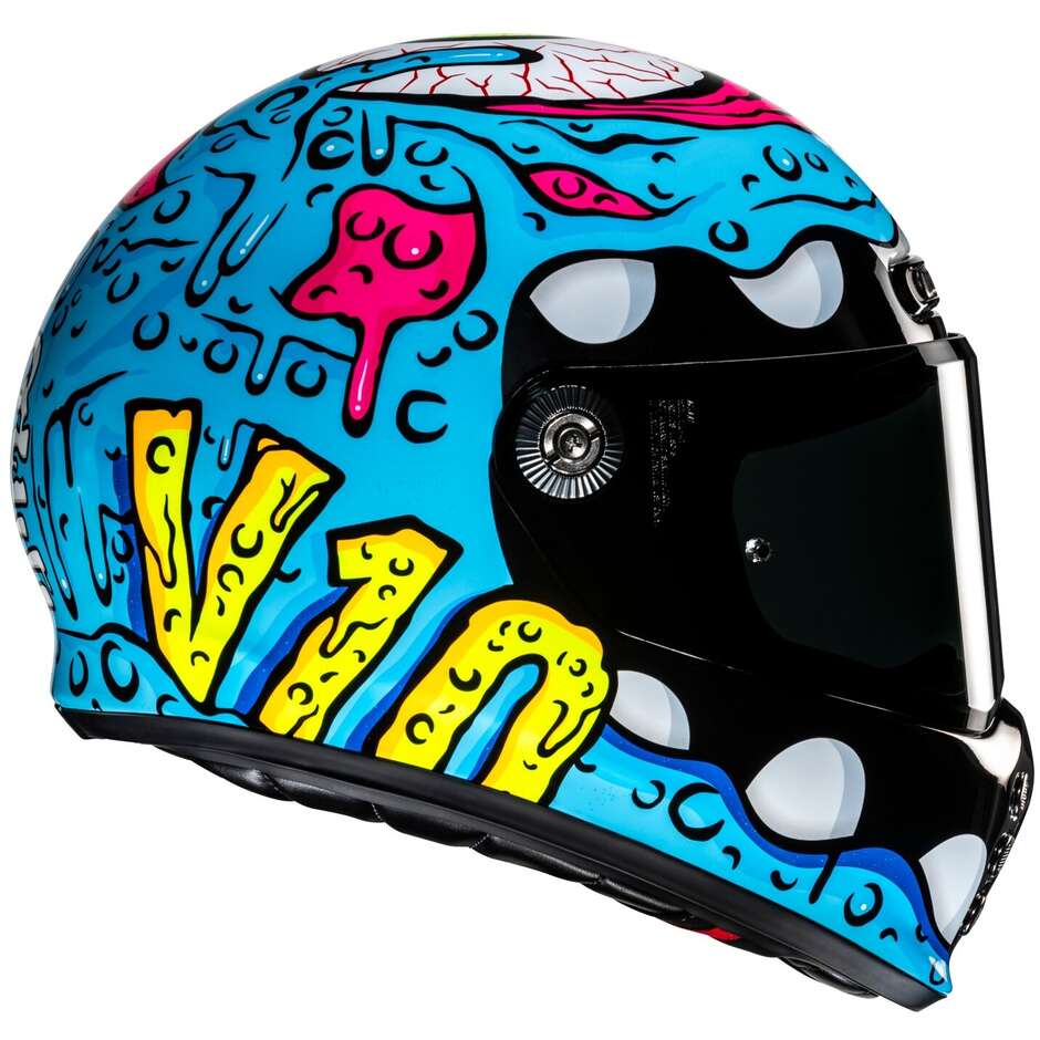 HJC V10 SQUEEZE MC28 Integralhelm für Motorradfahrer