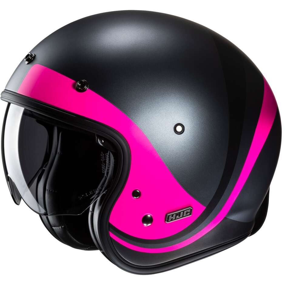 Hjc V31 EMGO MC8SF Jet Motorcycle Helmet Matt Black Pink