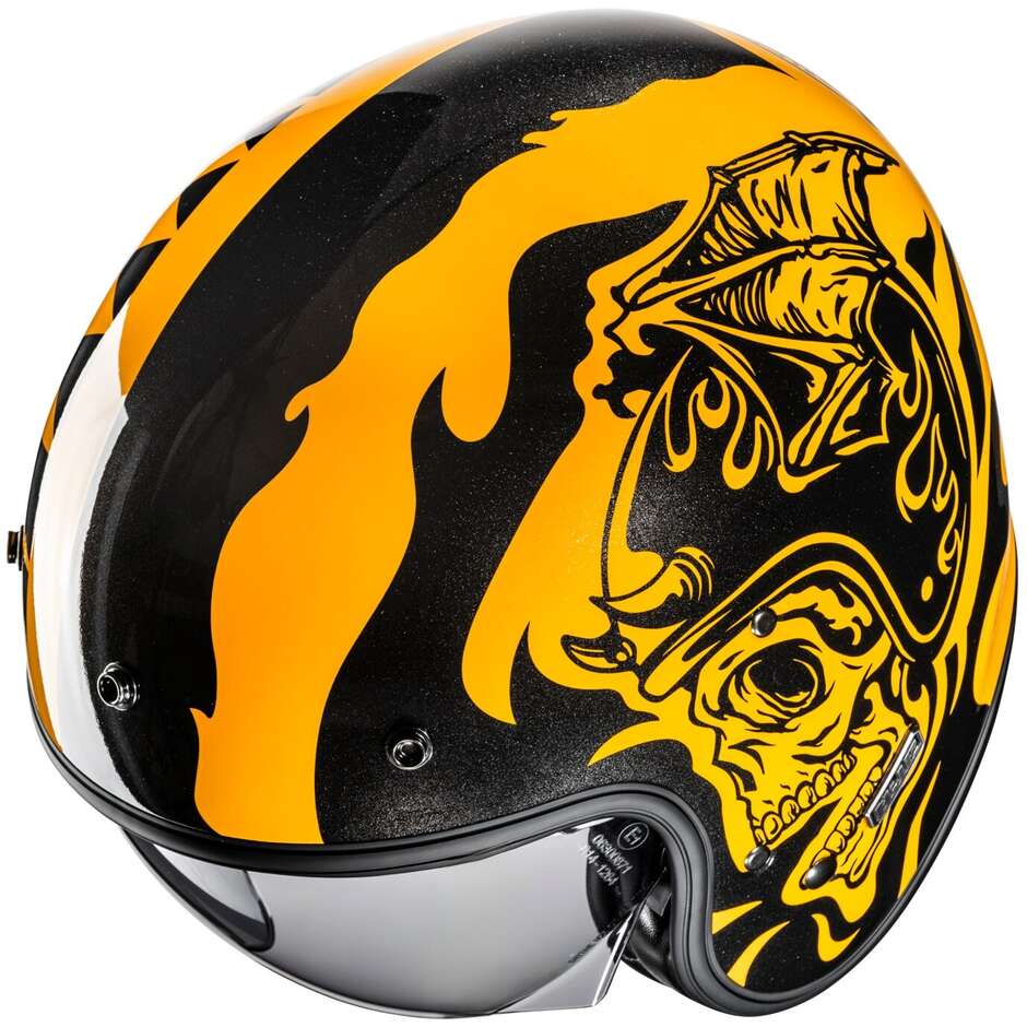 Hjc V31 FLAME MC3 Custom Jet Motorcycle Helmet