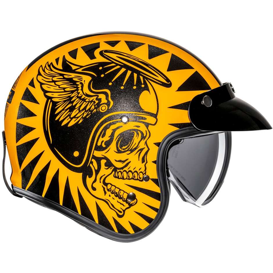 Hjc V31 FLAME MC3 Custom Jet Motorcycle Helmet