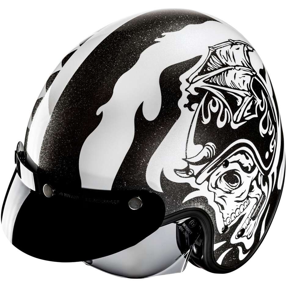 Hjc V31 FLAME MC5 Custom Jet Motorcycle Helmet