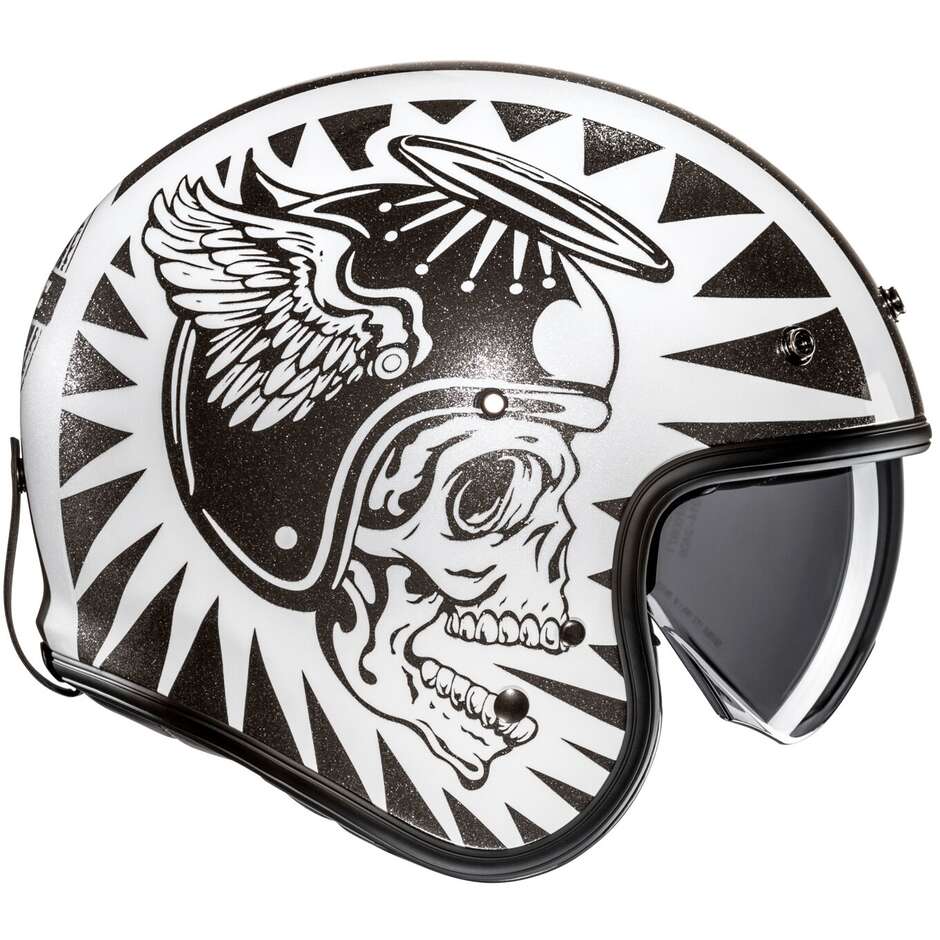 Hjc V31 FLAME MC5 Custom Jet Motorcycle Helmet