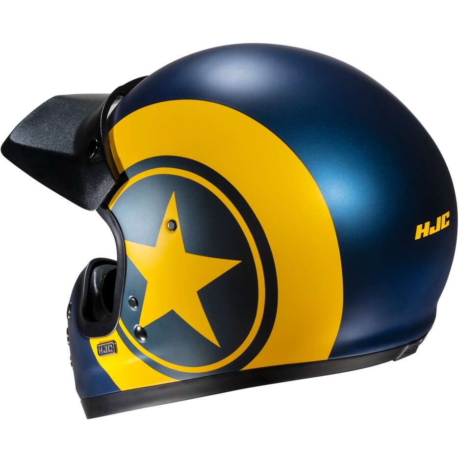 Hjc V60 NYX MC3SF Full Face Motorcycle Helmet Matt Blue Yellow