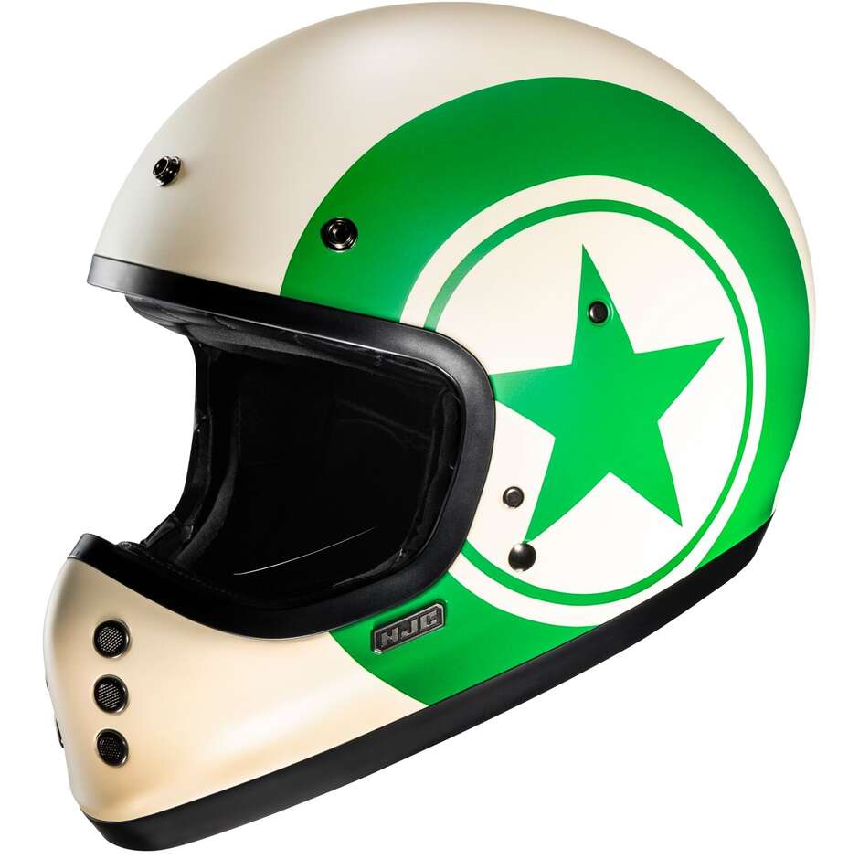Hjc V60 NYX MC4SF Full Face Motorcycle Helmet White Green Matt