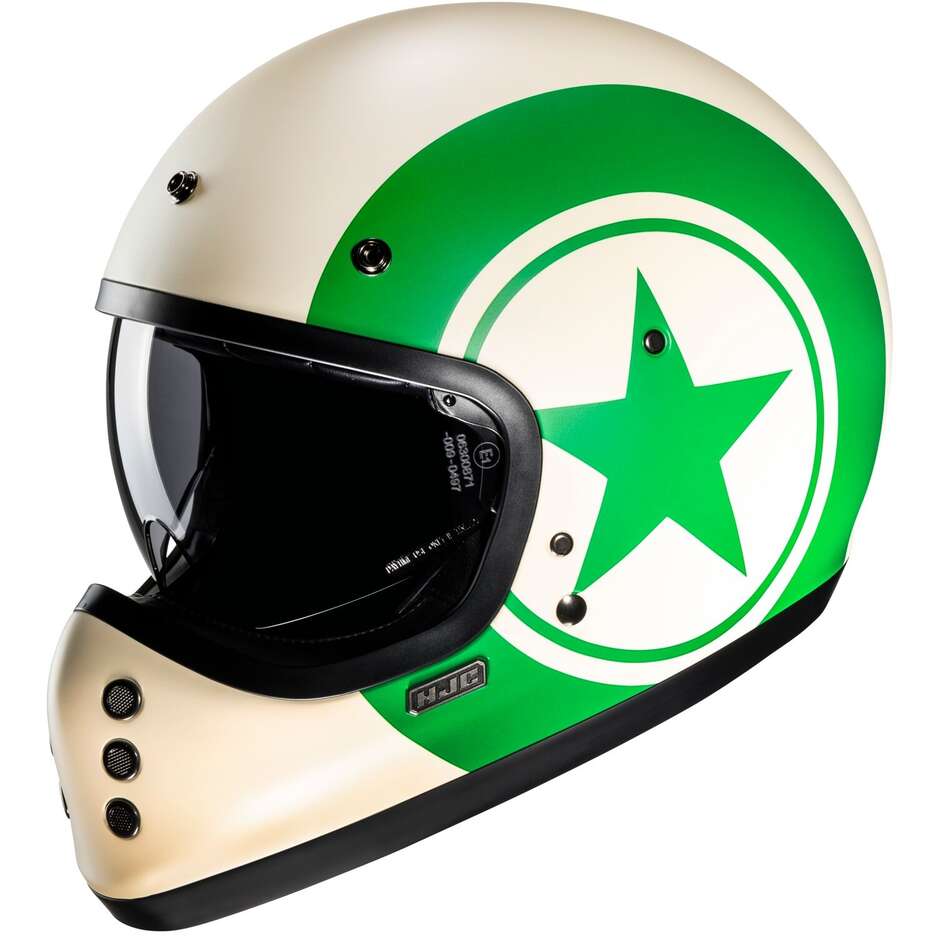 Hjc V60 NYX MC4SF Full Face Motorcycle Helmet White Green Matt