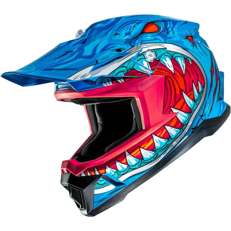 Hjc Y50 MEGADON MC2 Kinder Moto Cross Helm Blau