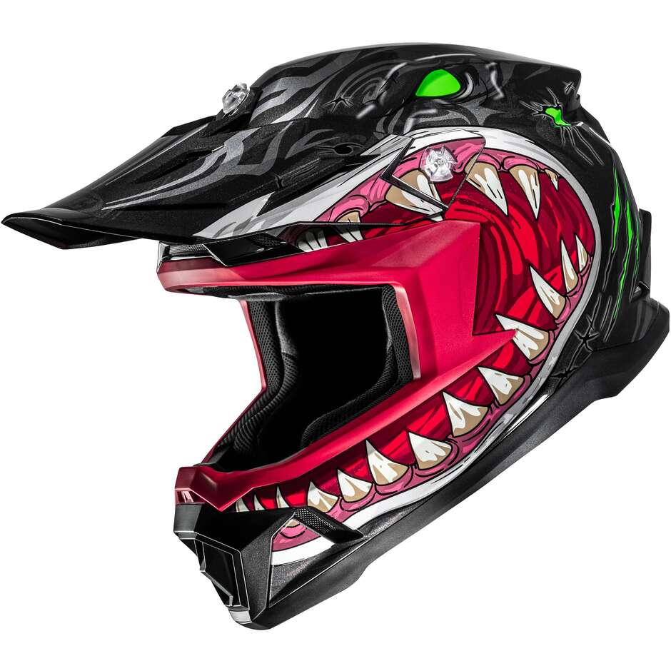 Hjc Y50 MEGADON MC5 Kinder Moto Cross Helm Schwarz