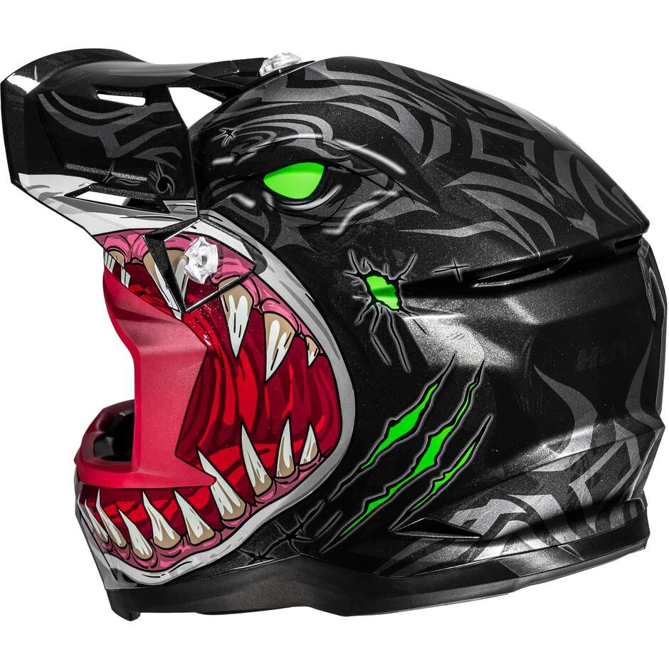 Hjc Y50 MEGADON MC5 Kinder Moto Cross Helm Schwarz