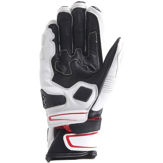 HL SPIN Black Leather White Racing Gloves