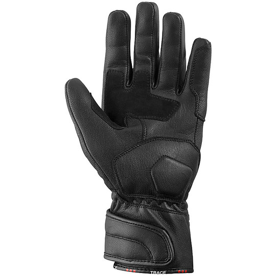 Homologated Touring Leather Gloves Ixs Trace Black