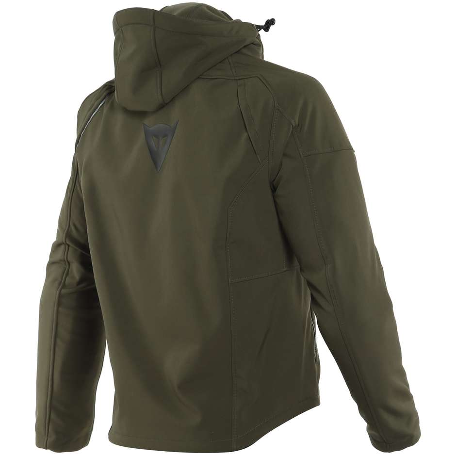 Hooded Motorcycle Jacket in Olive Green Dainese IGNITE TEX Fabric