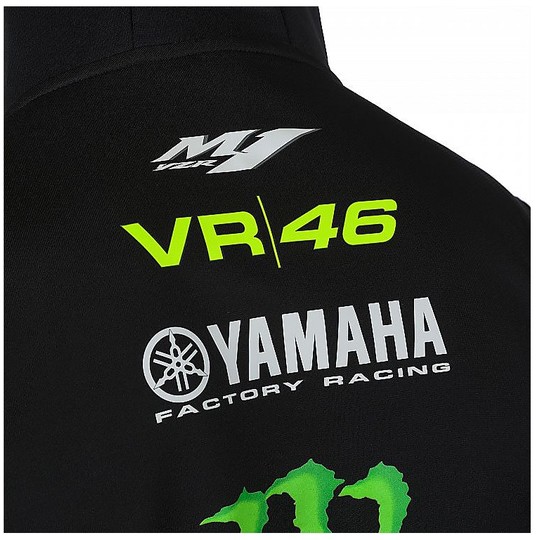 Hooded Sweatshirt VR46 Yamaha Black Edition Collection Full Zip Hoodie