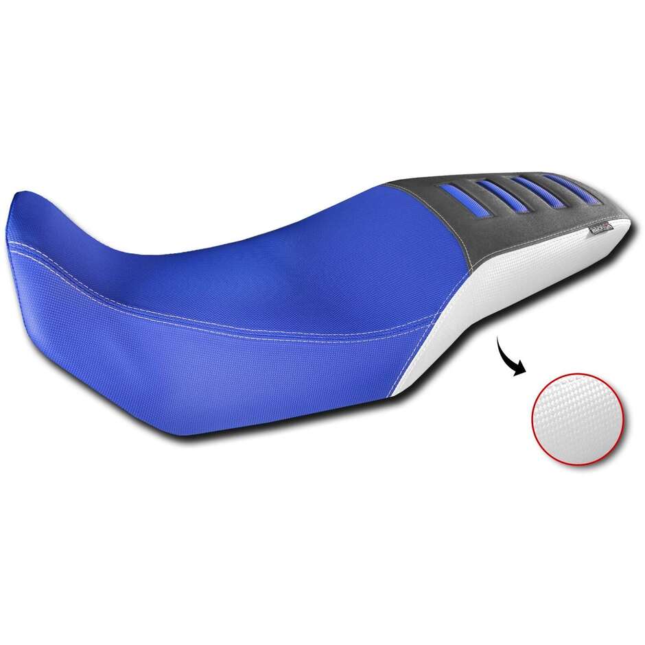 Housse de selle Isotta HONDA Transalp XL 750 à partir de 2023 Bleu Blanc Noir