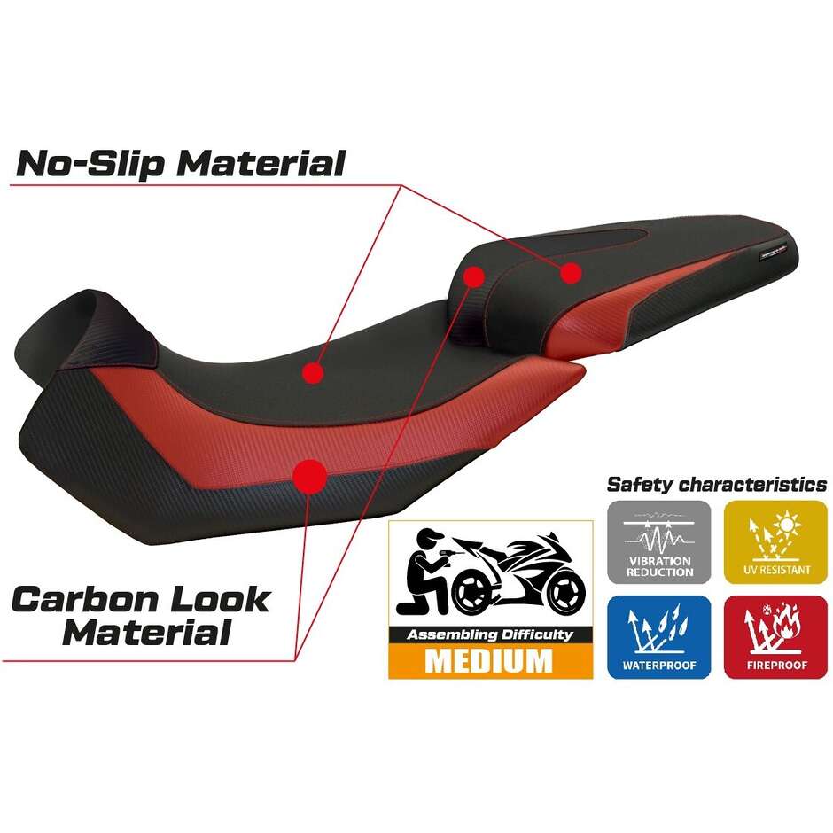 Housse de selle TPZ Italia spécifique pour Aprilia Caponord 1200 2013 - 2017 modèle Nuoro 2