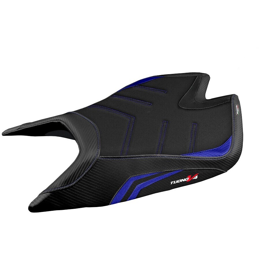 Housse de selle TPZ Italia spécifique pour Aprilia Tuono V4 Factory (modèles 2021-2025), coloris spécial Nashua Ultragrip