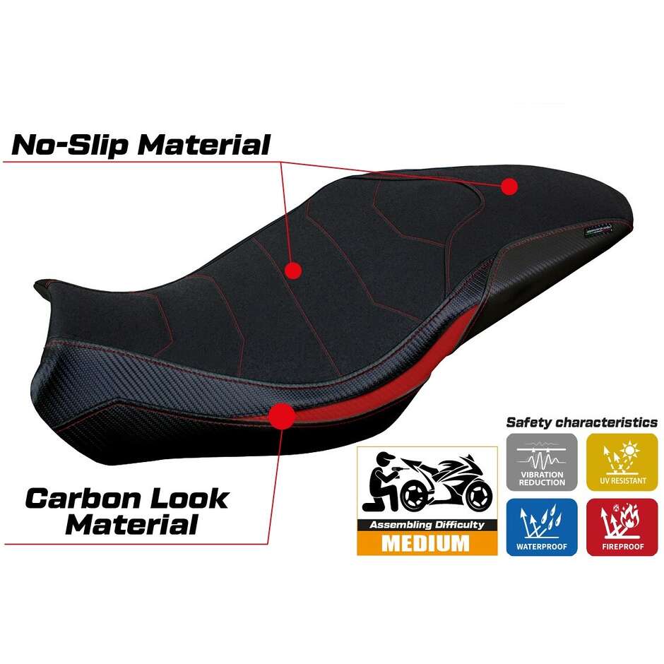 Housse de selle TPZ Italia spécifique pour Benelli 752 S 2019-2025, modèle Lima Ultragrip