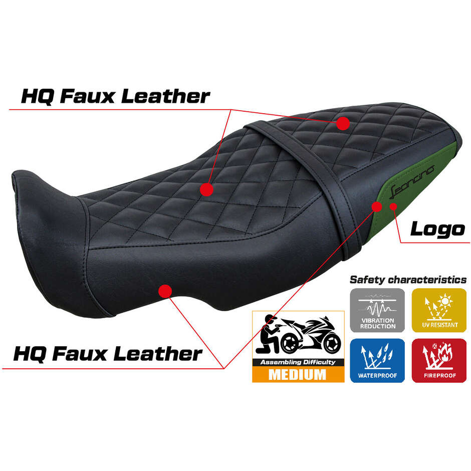 Housse de selle TPZ Italia spécifique pour Benelli Leoncino 800, modèle Sydney 2022-2025