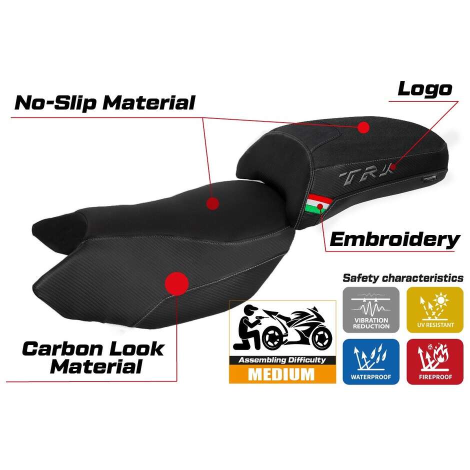 Housse de selle TPZ Italia spécifique pour Benelli TRK 502 modèle Mérida 2017-2025
