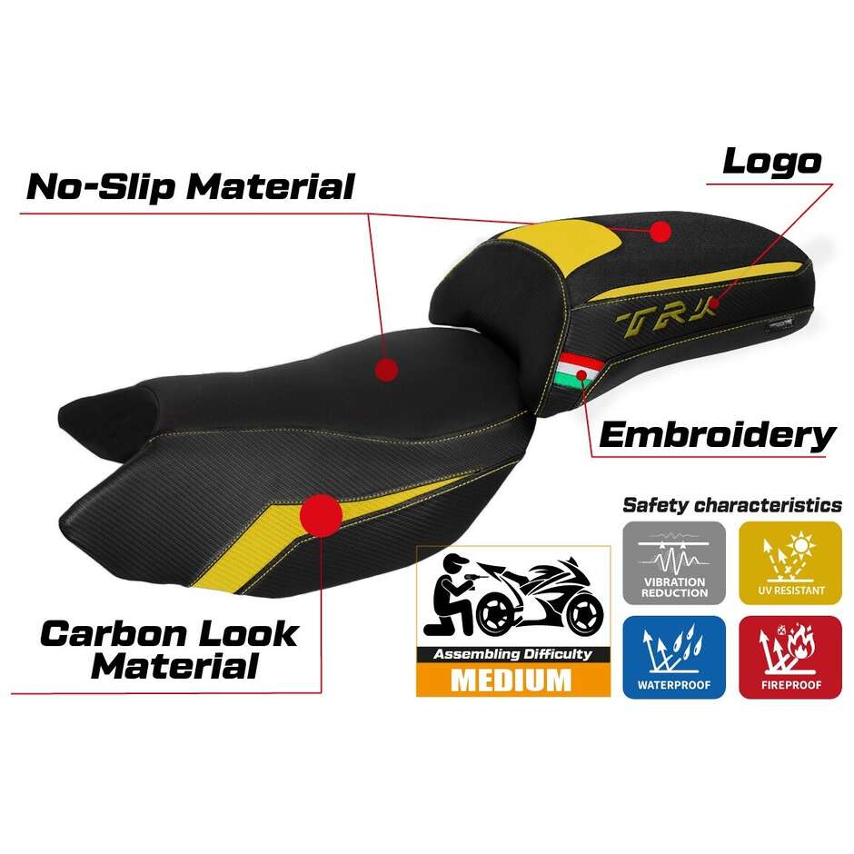 Housse de selle TPZ Italia spécifique pour Benelli TRK 502 modèle Mérida 2017-2025