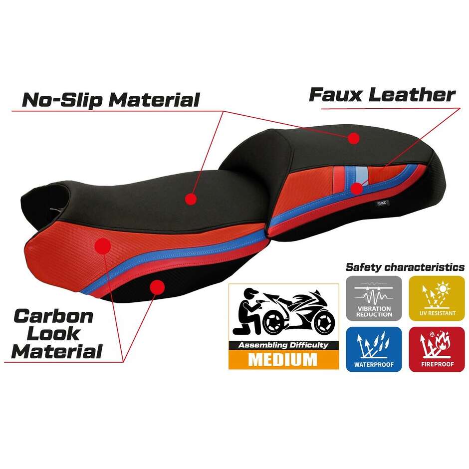 Housse de selle TPZ Italia spécifique pour BMW R 1200 GS 2013-2018, modèle anniversaire exclusif
