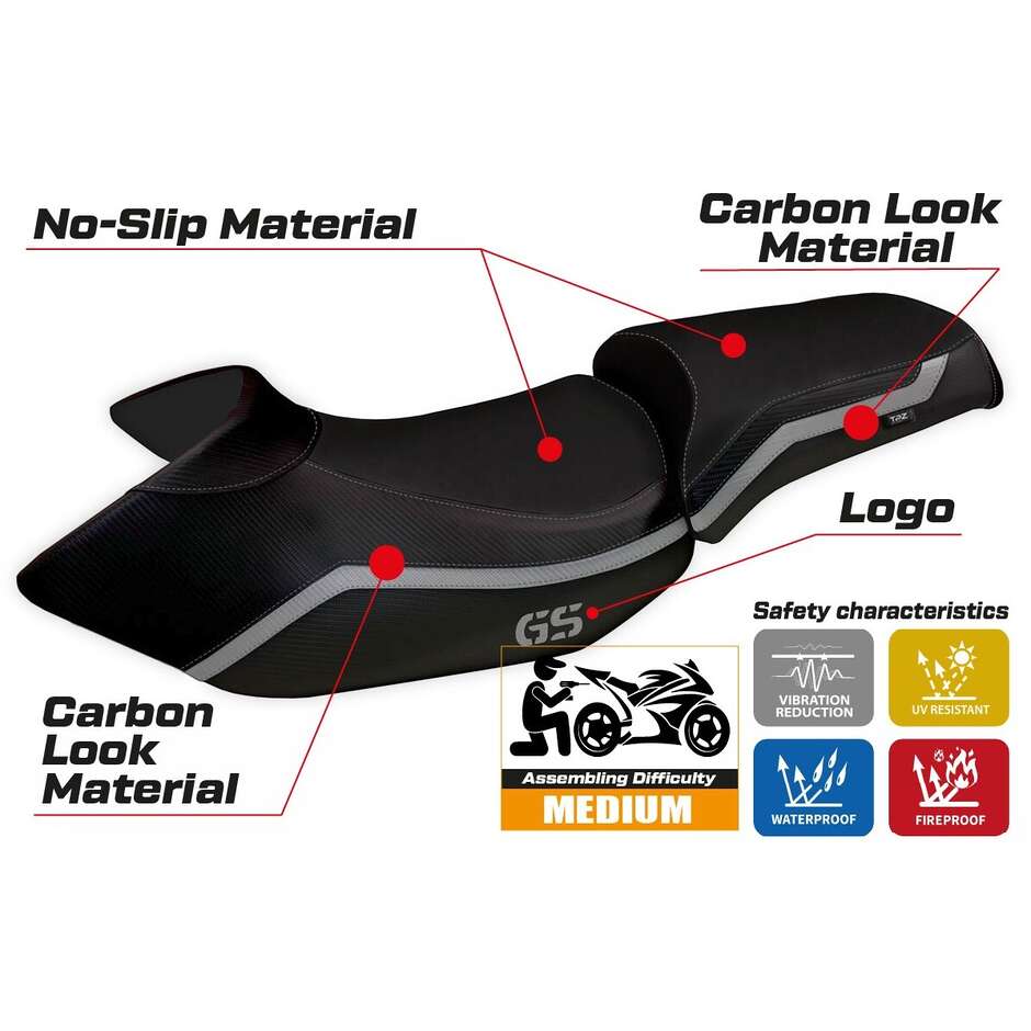 Housse de selle TPZ Italia spécifique pour BMW R 1200 GS (modèles 2005-2012) Lione 4