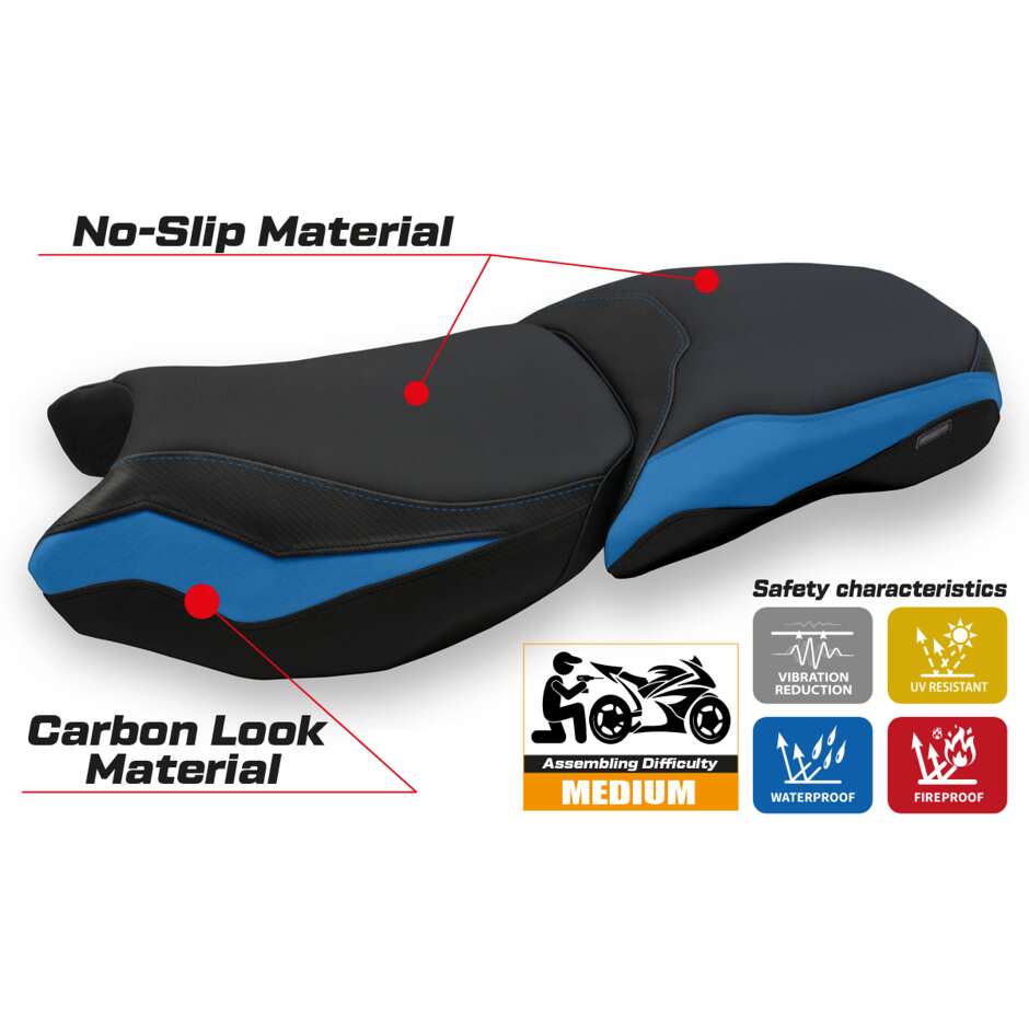 Housse de selle TPZ Italia spécifique pour BMW R 1250 GS Adventure 2019-2024, modèle Racconigi 4 Comfort System