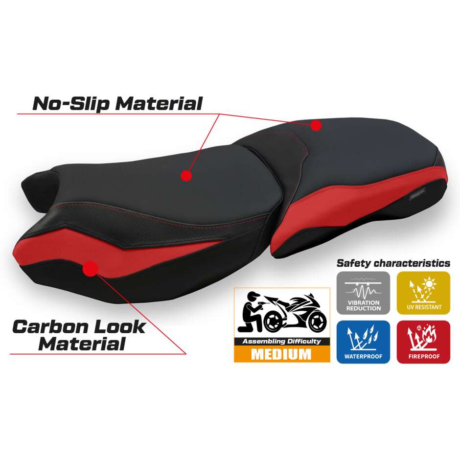 Housse de selle TPZ Italia spécifique pour BMW R 1250 GS Adventure 2019-2024, modèle Racconigi 4 Comfort System