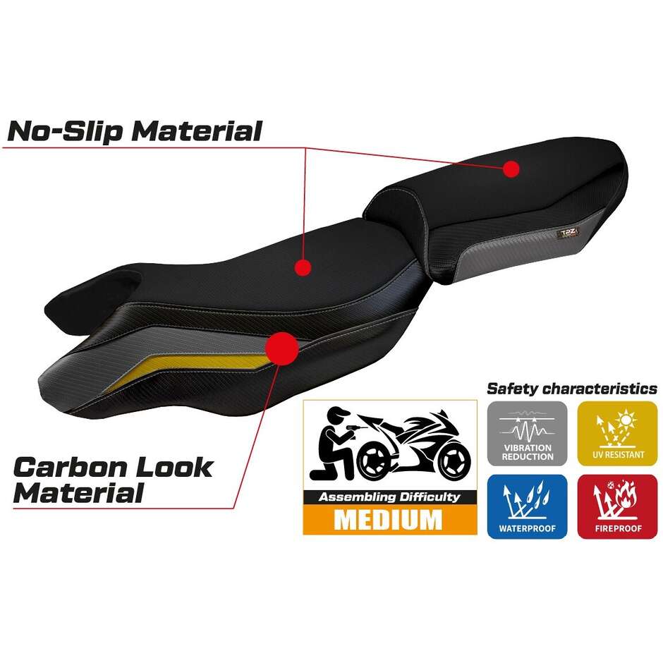 Housse de selle TPZ Italia spécifique pour BMW R 1250 RS (modèles 2020-2024), blanche