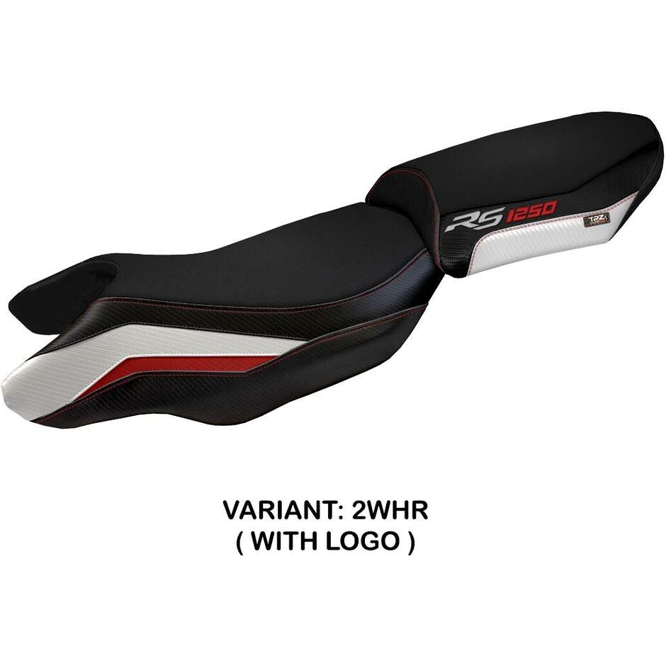Housse de selle TPZ Italia spécifique pour BMW R 1250 RS (modèles 2020-2024), blanche