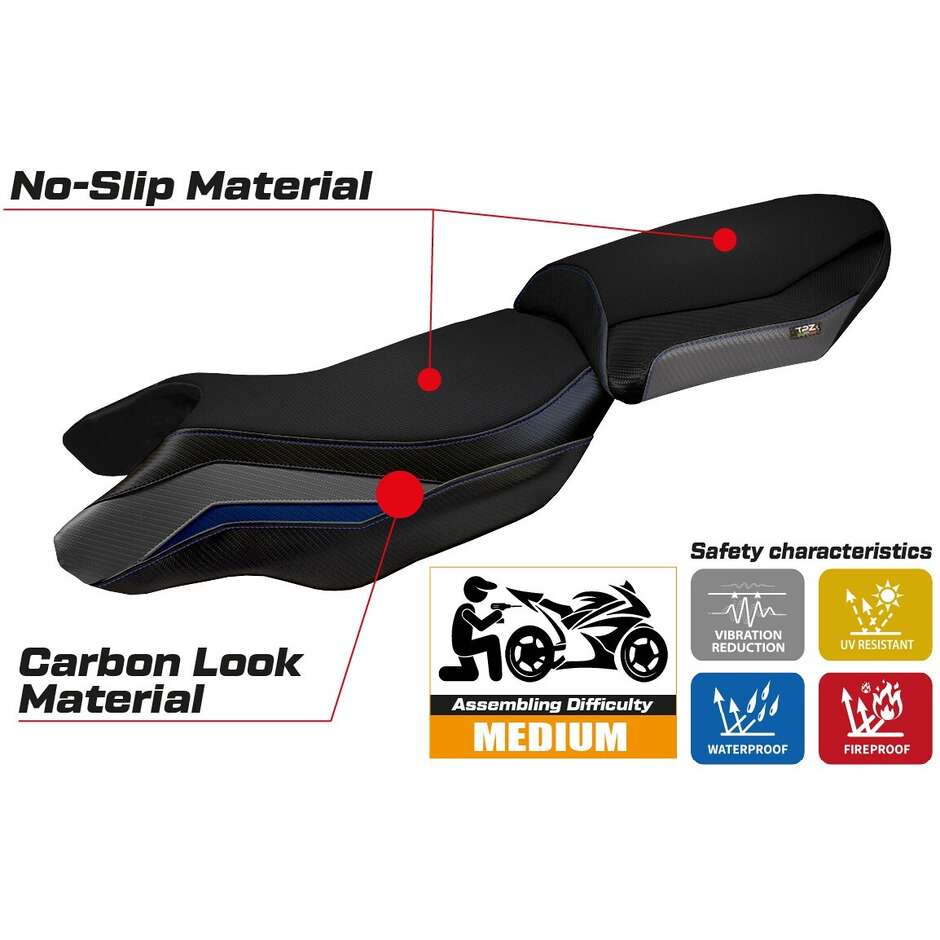 Housse de selle TPZ Italia spécifique pour BMW R 1250 RS (modèles 2020-2024), blanche