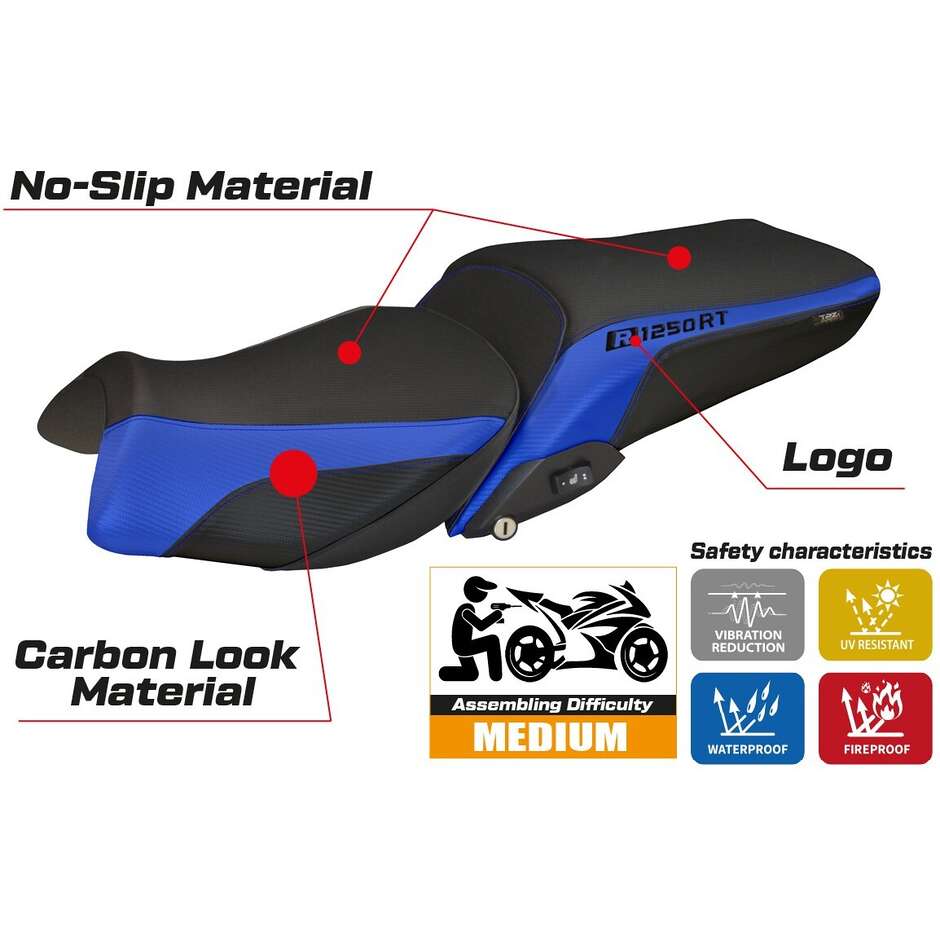 Housse de selle TPZ Italia spécifique pour BMW R 1250 RT (modèles 2019-2025) Alghero 1