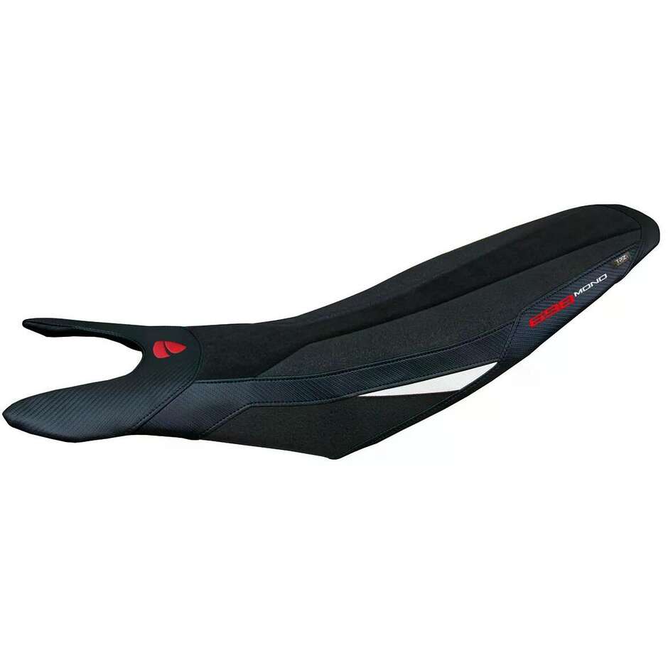 Housse de selle TPZ Italia spécifique pour Ducati Hypermotard 698 Mono 2024-2025 Cairoli Velvet Ultragrip Comfort System